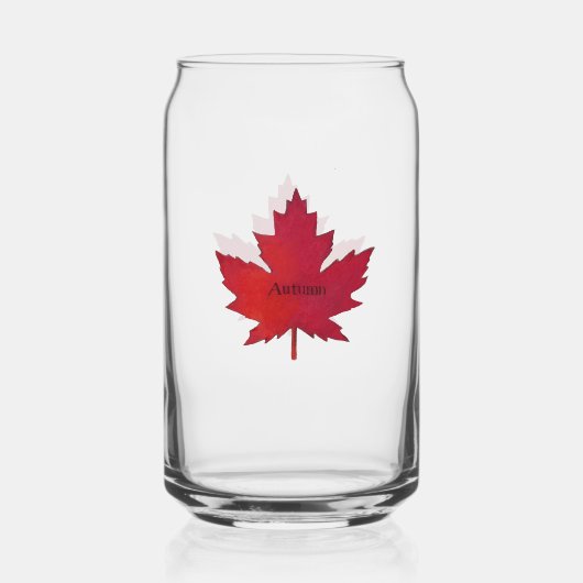Autumn Maple Leaf Print Can Glass Dosenglas (Rückseite)