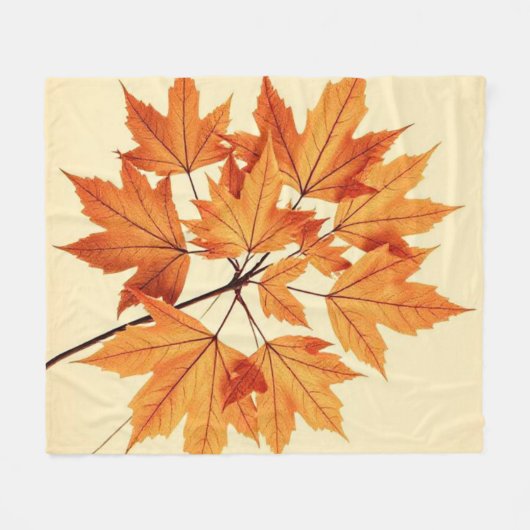 Autumn Maple Leaf Print: Fall Foliage Fleecedecke (Vorderseite (Horizontal))