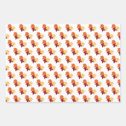 “Autumn Maple Leaves” Gift Wrap Geschenkpapier Set (Vorderseite)