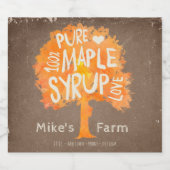 Autumn Maple Tree Syrup Bottle Label Alkoholflaschenetikett (Einzelnes Label)