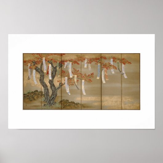 "Autumn Maples with Poem Slips" von Tosa Mitsuoki Poster (Vorne)