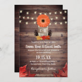 Autumn Mason Jar Rustische Hochzeit im Herbst Einladung (Vorne/Hinten)