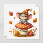 Autumn Maus Grußkarte Feiertagskarte (Vorne/Hinten)