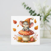 Autumn Maus Grußkarte Feiertagskarte (Stehend Vorderseite)