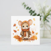 Autumn Maus Grußkarte Feiertagskarte (Stehend Vorderseite)