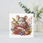 Autumn Maus Grußkarte Feiertagskarte (Stehend Vorderseite)