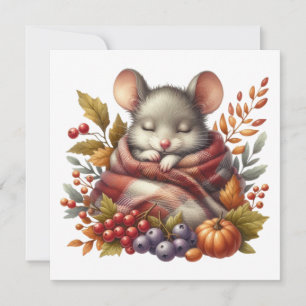 Autumn Maus Grußkarte Feiertagskarte