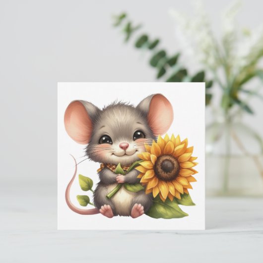 Autumn Maus Grußkarte Feiertagskarte (Stehend Vorderseite)