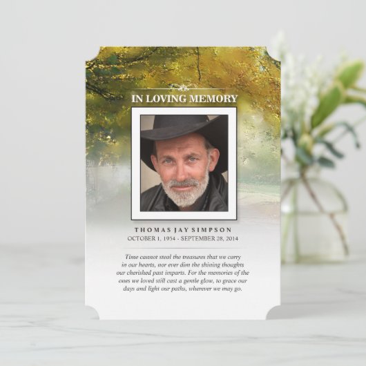 Autumn Memorial Dankeschön Card Einladung (Stehend Vorderseite)