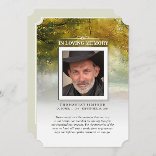 Autumn Memorial Dankeschön Card Einladung (Vorne/Hinten)