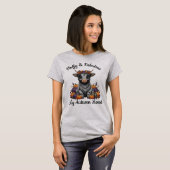 Autumn Mood Cute Highland Cow & Pumpkins T-Shirt (Vorne ganz)