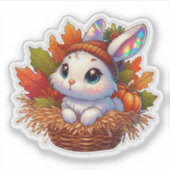 Autumn Mood: Happy Season / Fall Bunny Sticker #18 (Vorderseite)