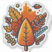 Autumn Mood: Happy Season / Leaf Sticker #1 (Vorderseite)