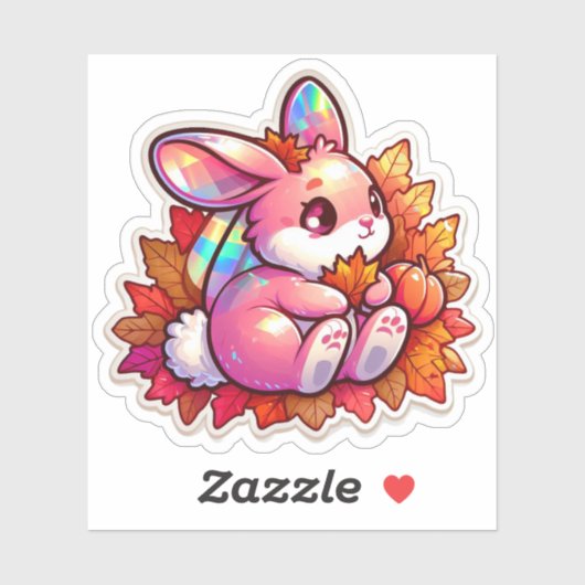 Autumn Mood: Happy Season / Pink Bunny Sticker #14 (Blatt)