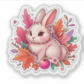 Autumn Mood: Happy Season / Pink Bunny Sticker #16 (Vorderseite)