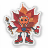 Autumn Mood: Happy Season / Red Leaf Sticker #7 (Vorderseite)