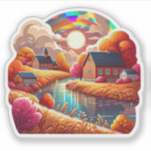 Autumn Mood: Happy Season / Village Sticker #1 (Vorderseite)