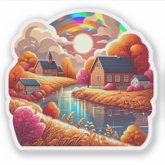 Autumn Mood: Happy Season / Village Sticker #1 (Vorderseite)