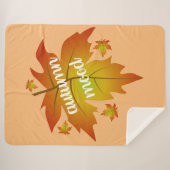 Autumn mood typography maple leaves sherpadecke (Vorderseite (Horizontal))