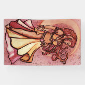 Autumn Moon Belly Dancer Goddess Banner (Horizontal)
