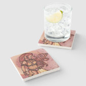 Autumn Moon Belly Dancer Goddess Steinuntersetzer (Seitenansicht)