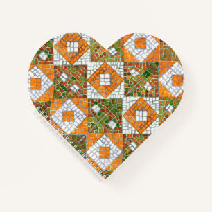 AUTUMN MOSAIC Heart Spiral Notebook Notizblock