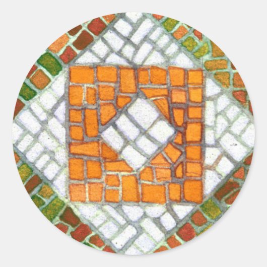 AUTUMN MOSAIC Large Round Stickers (Vorderseite)