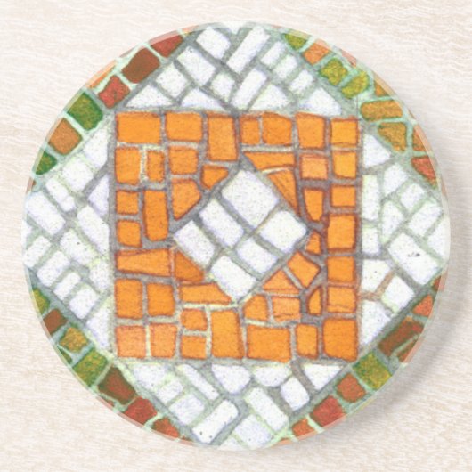 AUTUMN MOSAIC Round Sandstone Untersetzer (Vorne)