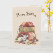 Autumn Mouse Birthday Spaß Karte (Gelbe Blume)