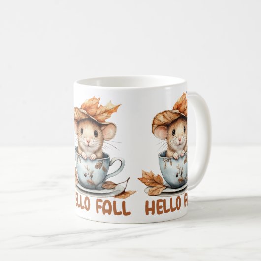 Autumn Mouse Coffee Mug Kaffeetasse (VorderseiteRechts)