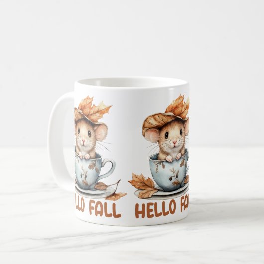 Autumn Mouse Coffee Mug Kaffeetasse (Vorderseite Links)