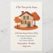 Autumn Moving Announcement Card Briefpapier (Vorderseite)