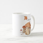 Autumn Mushroom Leaf Watercolor Kaffeetasse (VorderseiteRechts)