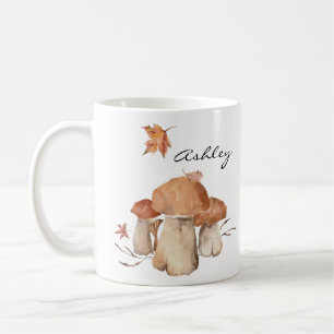 Autumn Mushroom Leaf Watercolor Kaffeetasse