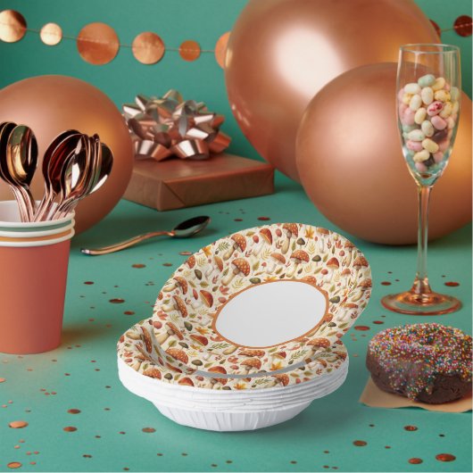 Autumn Mushrooms Pappteller (Multi)