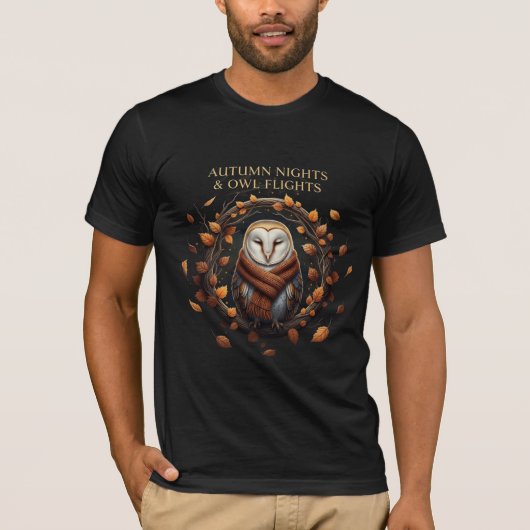 Autumn Nights & Owl Flights - Cozy Barn Owl T-Shirt (Vorderseite)