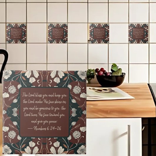 Autumn Noir blüht auf individualisierbare Segen Fliese