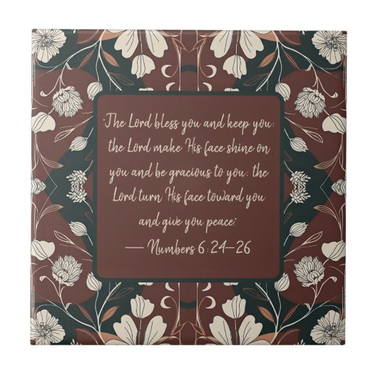 Autumn Noir blüht auf individualisierbare Segen Fliese (Vorderseite)