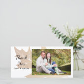 Autumn Oak Leaf Thank You Photo Card Dankeskarte (Stehend Vorderseite)