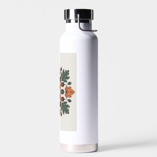 Autumn Oak Leaves & Acorns Mandala Water Bottle Trinkflasche (Links)