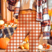 Autumn Orange Gingham Kariert Leggings