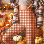Autumn Orange Gingham Kariert Leggings