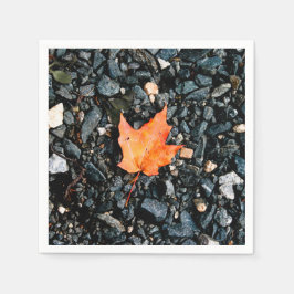 Autumn Orange Leaf Serviette