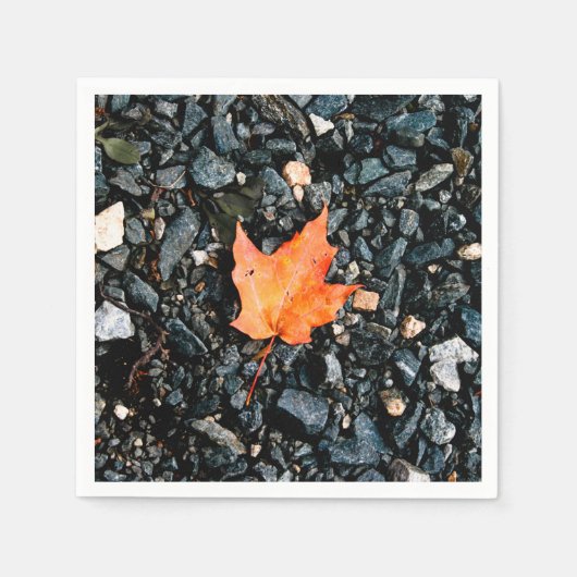 Autumn Orange Leaf Serviette (Vorderseite)