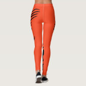 Autumn Orange Pony Horse Bronco Steed Lineart Leggings (Rückseite)