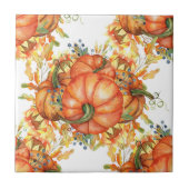 Autumn Orange Pumpkin Illustration Fliese (Vorderseite)