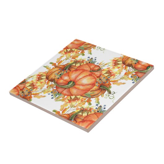 Autumn Orange Pumpkin Illustration Fliese (Seite)
