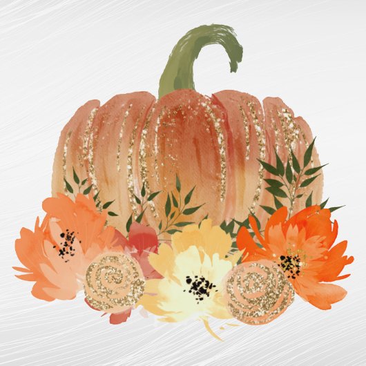 Autumn Orange Pumpkins Floral Aufkleber