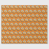 Autumn Orange Pumpkins Floral Geschenkpapier (Flach)