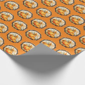 Autumn Orange Pumpkins Floral Geschenkpapier (Ecke)